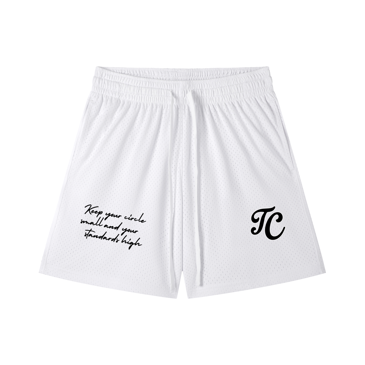 theCut High Standards Mesh Shorts White 6" Inseam