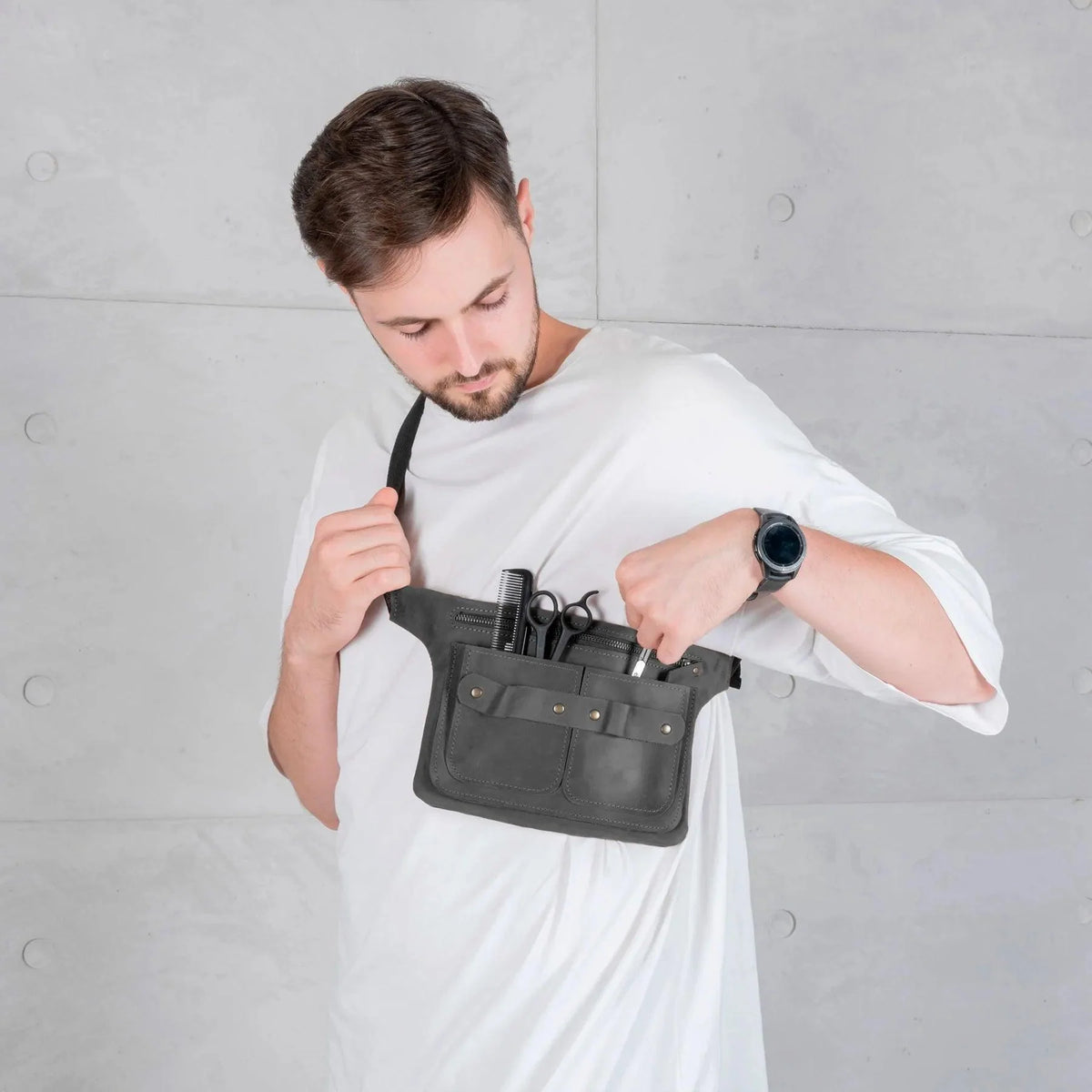 Pikore Leather Barber Waist Bag