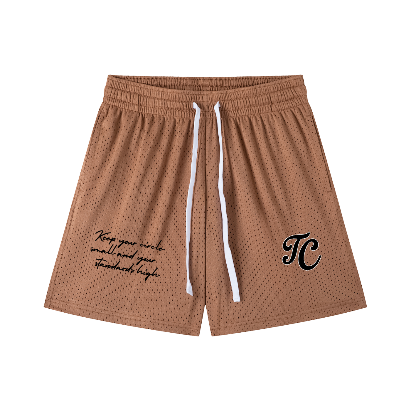 theCut High Standards Mesh Shorts Brown 6" Inseam