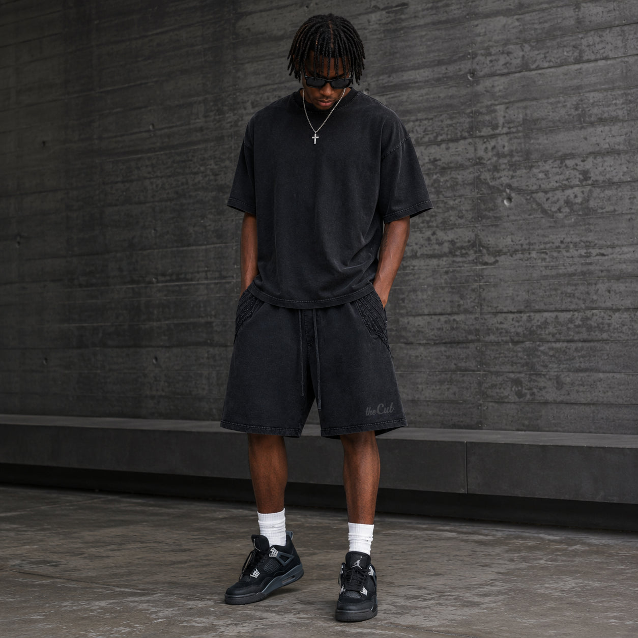 theCut Vintage Wash Shorts - Black