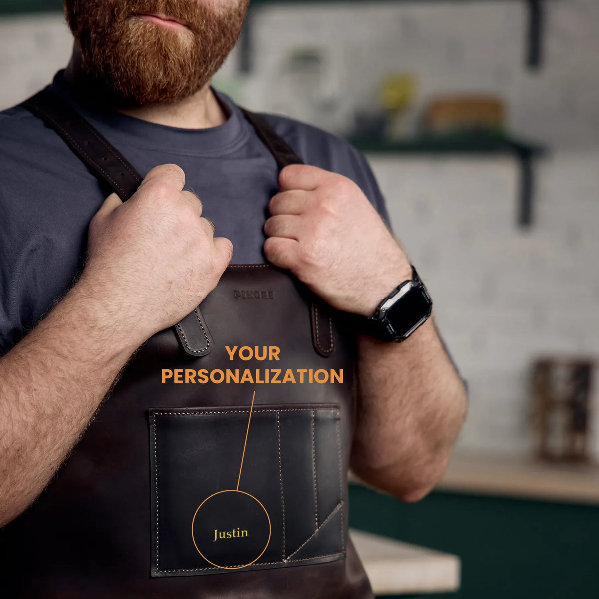 Pikore 11-Pocket Leather Barber Apron