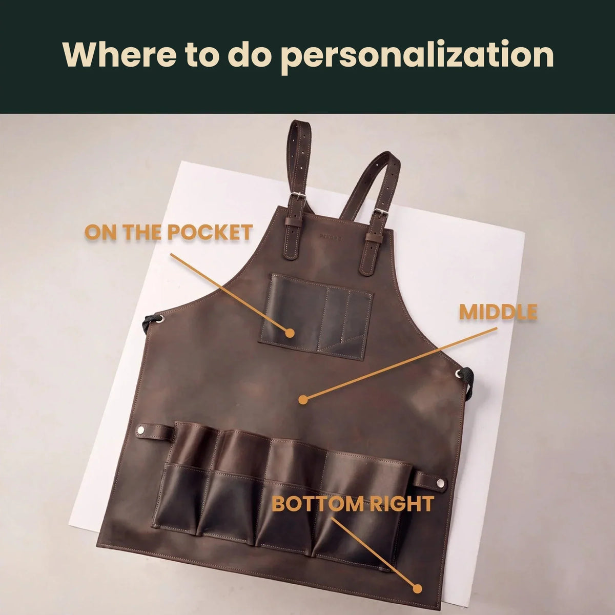 Pikore 11-Pocket Leather Barber Apron
