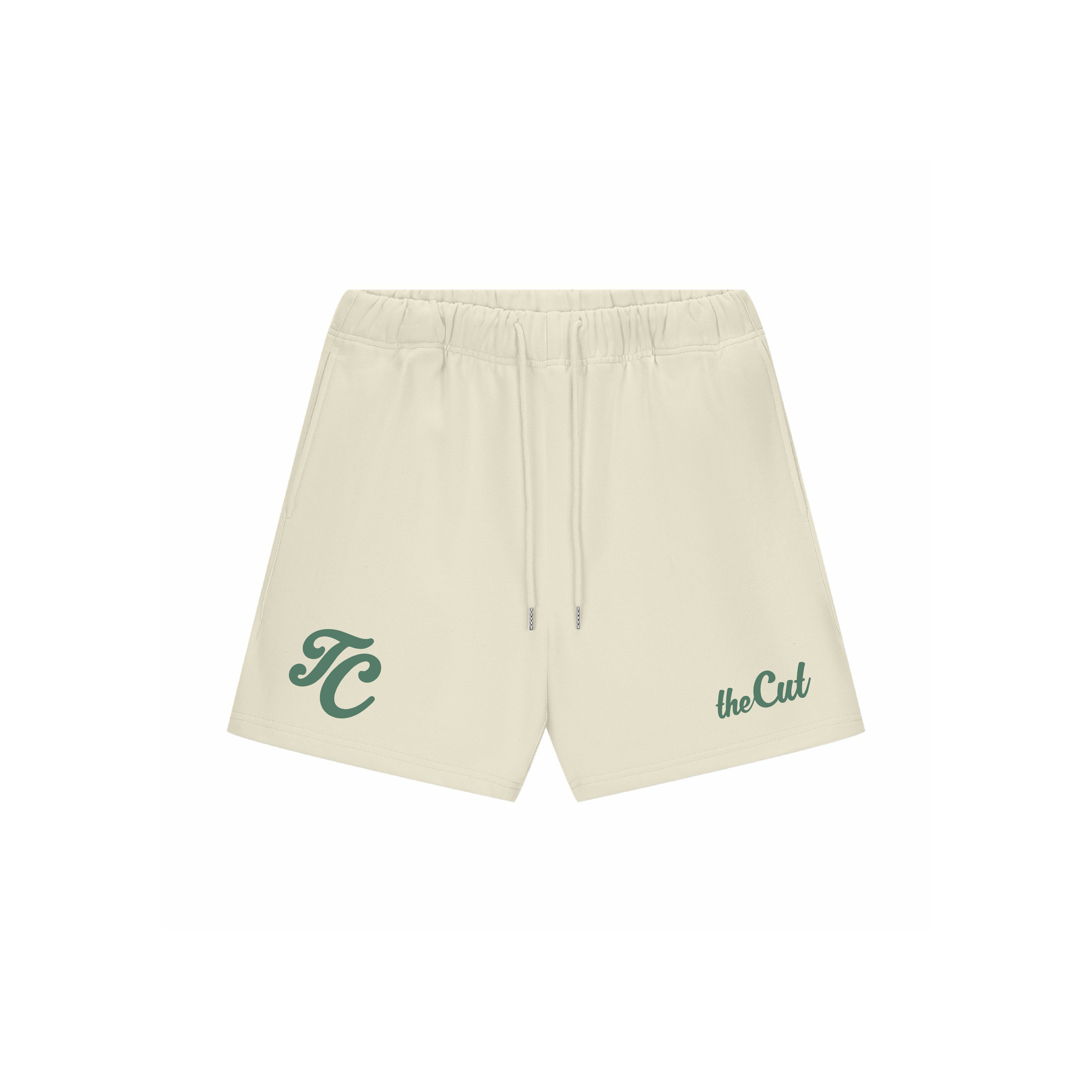 theCut Heavyweight Fleece Shorts - Bone/Green