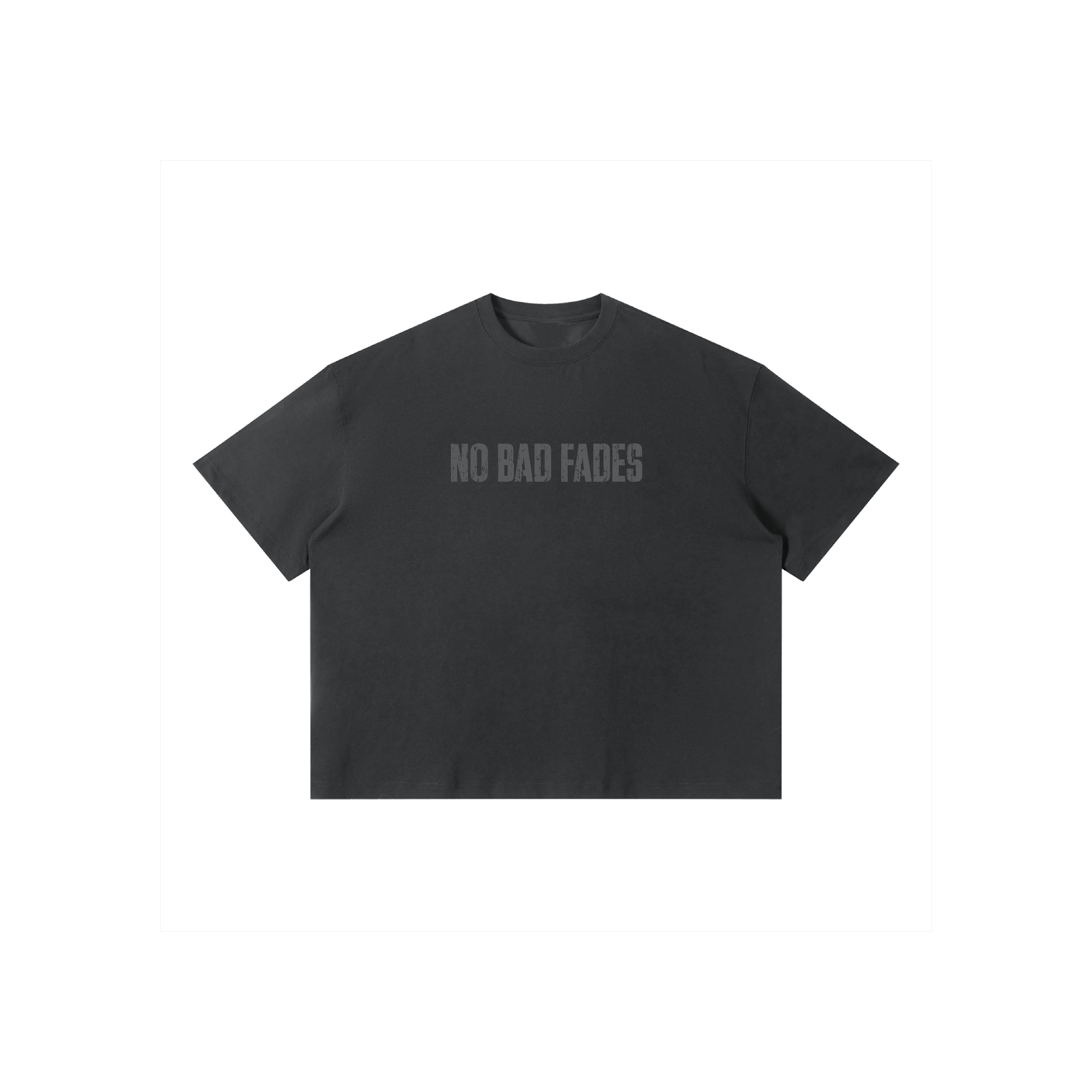 theCut Gray Washed Boxy Cropped Graphic T-shirt