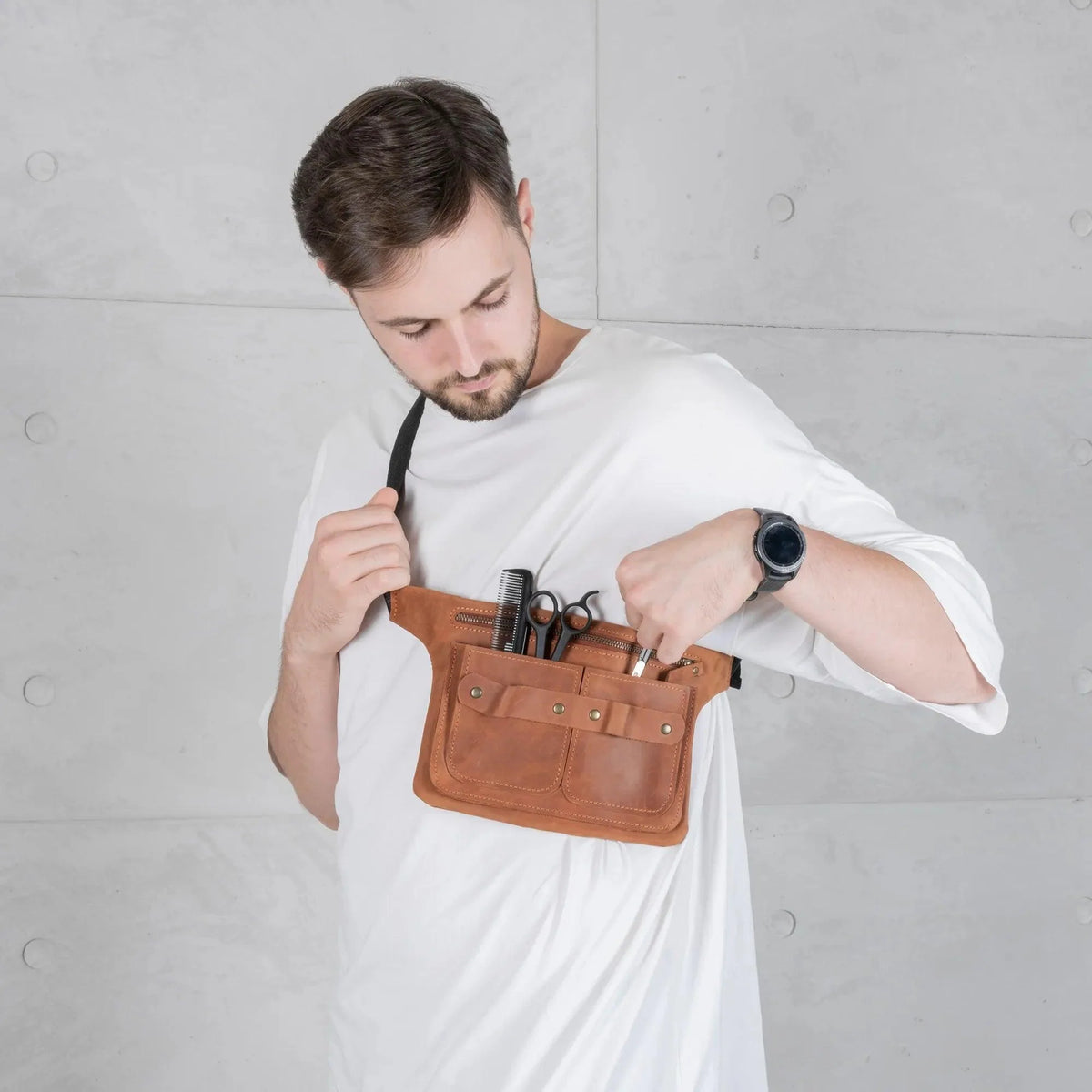Pikore Leather Barber Waist Bag