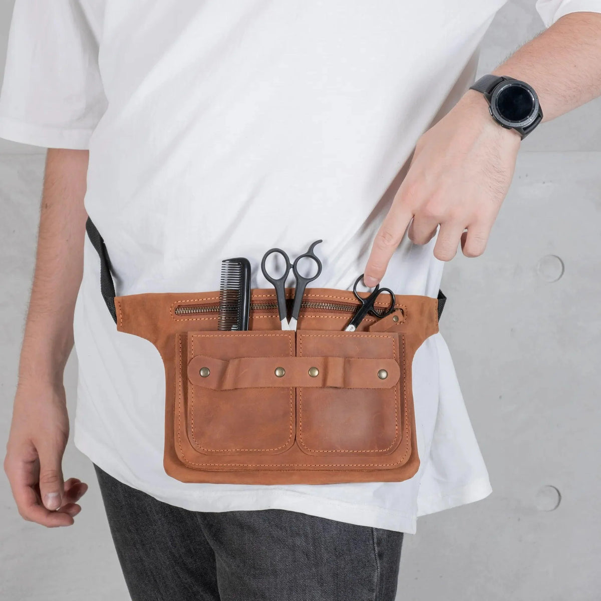 Pikore Leather Barber Waist Bag