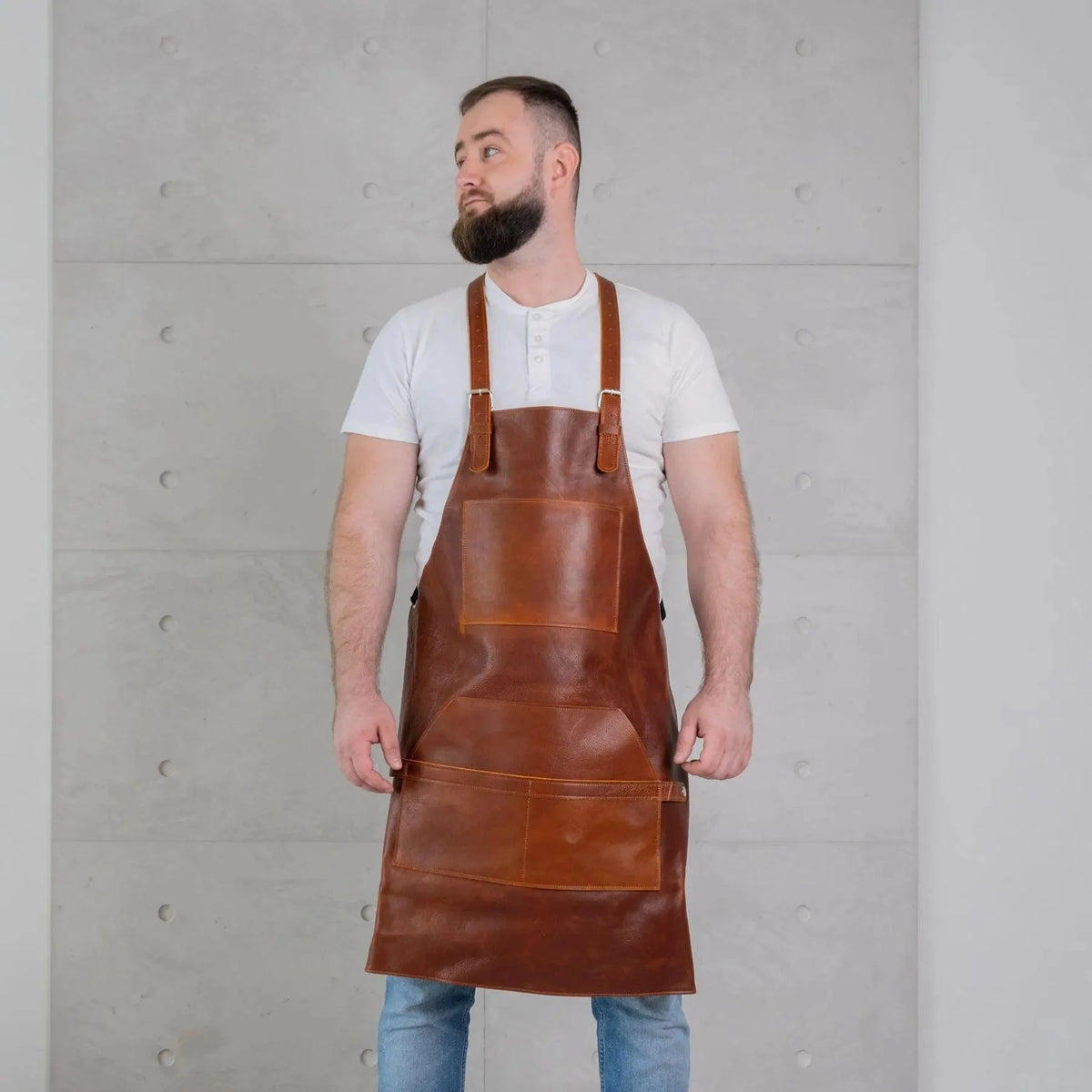 Pikore Premium Full-Grain Leather Barber Apron