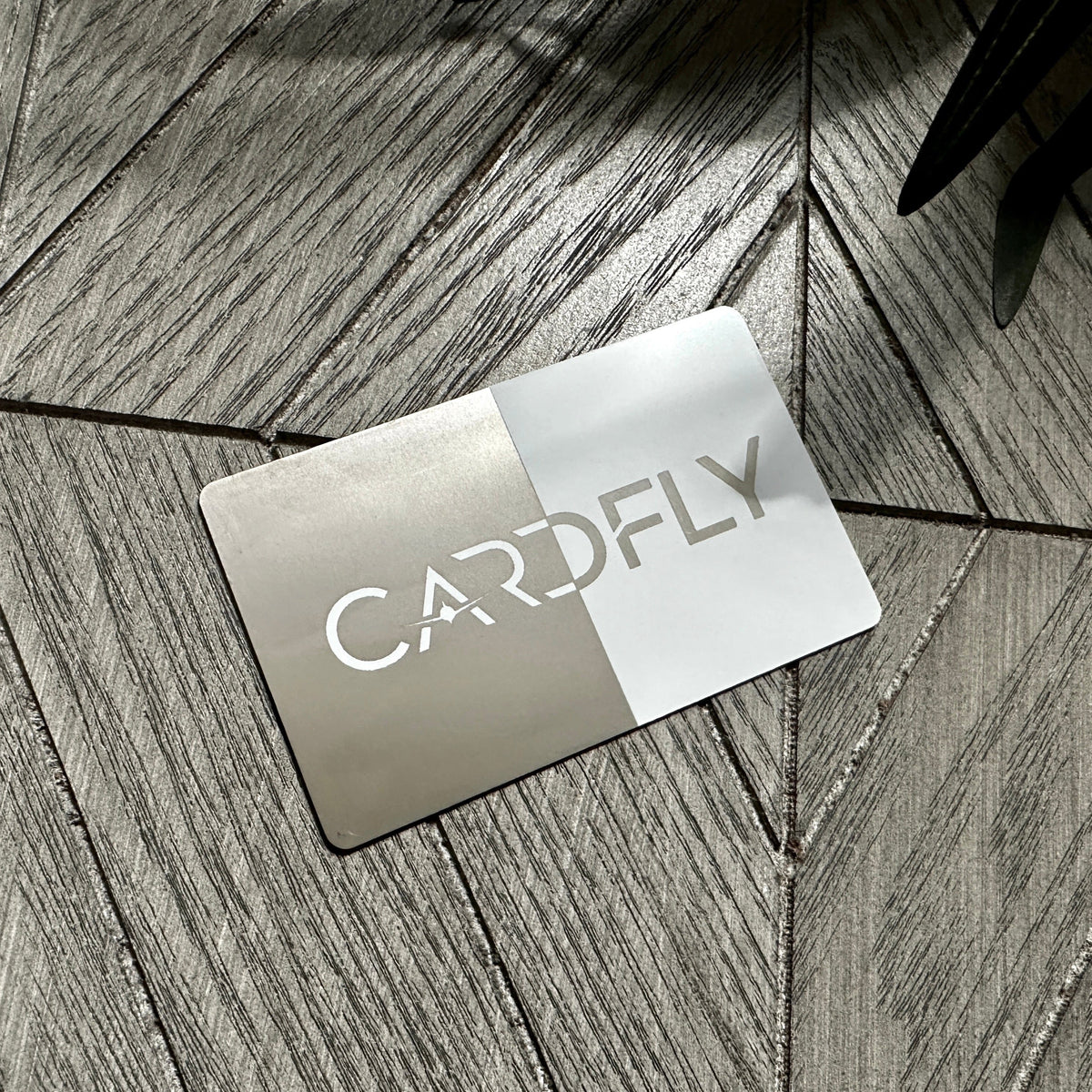 White Anodized Steel - Tap Business Card