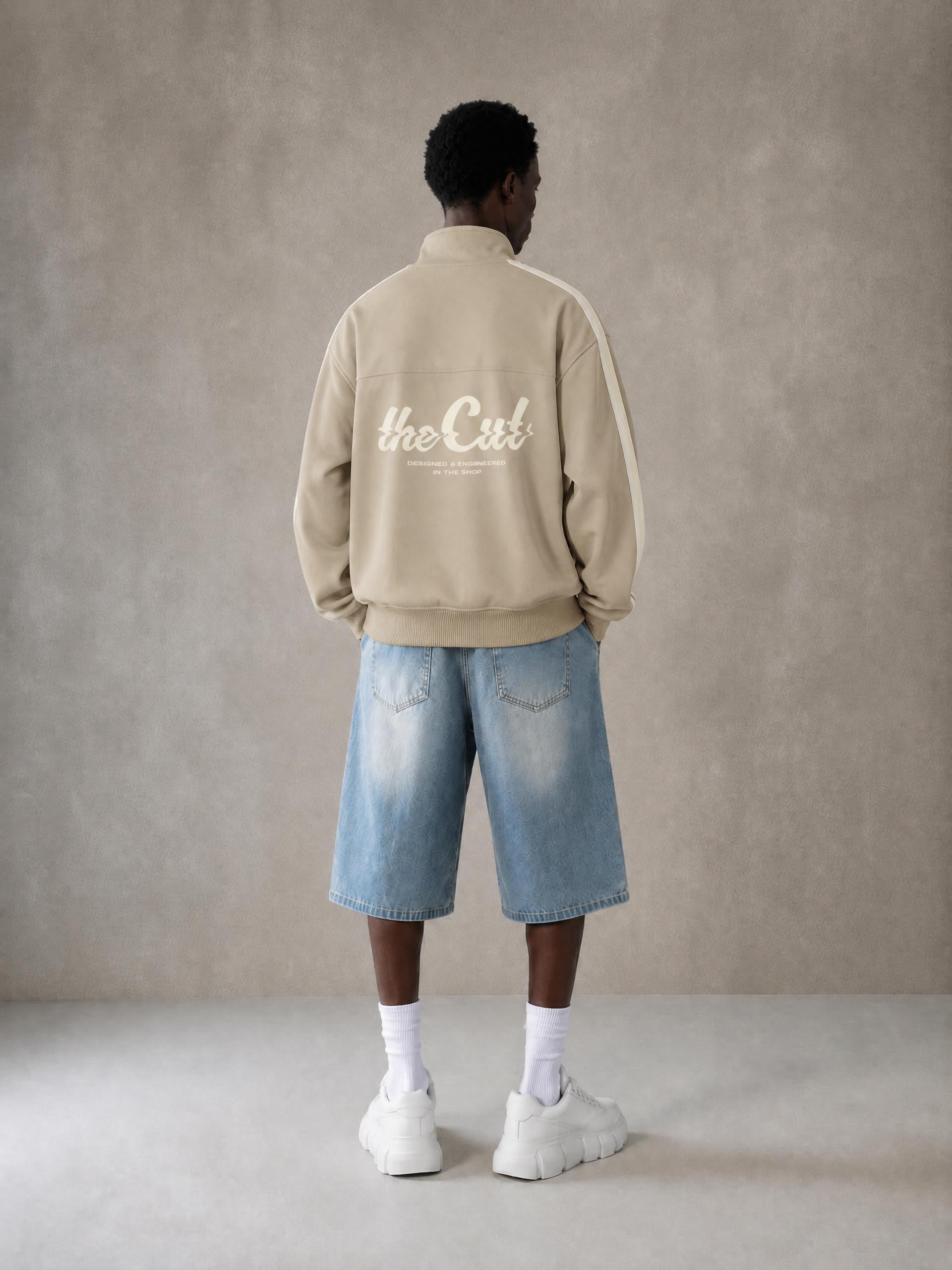 theCut Contrast Stripe Track Jacket Glitchwave