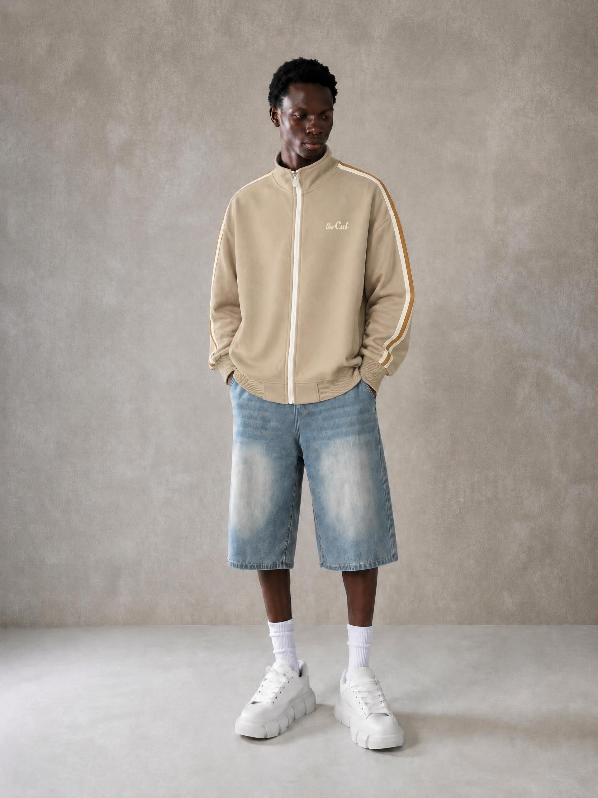 theCut Contrast Stripe Track Jacket Glitchwave