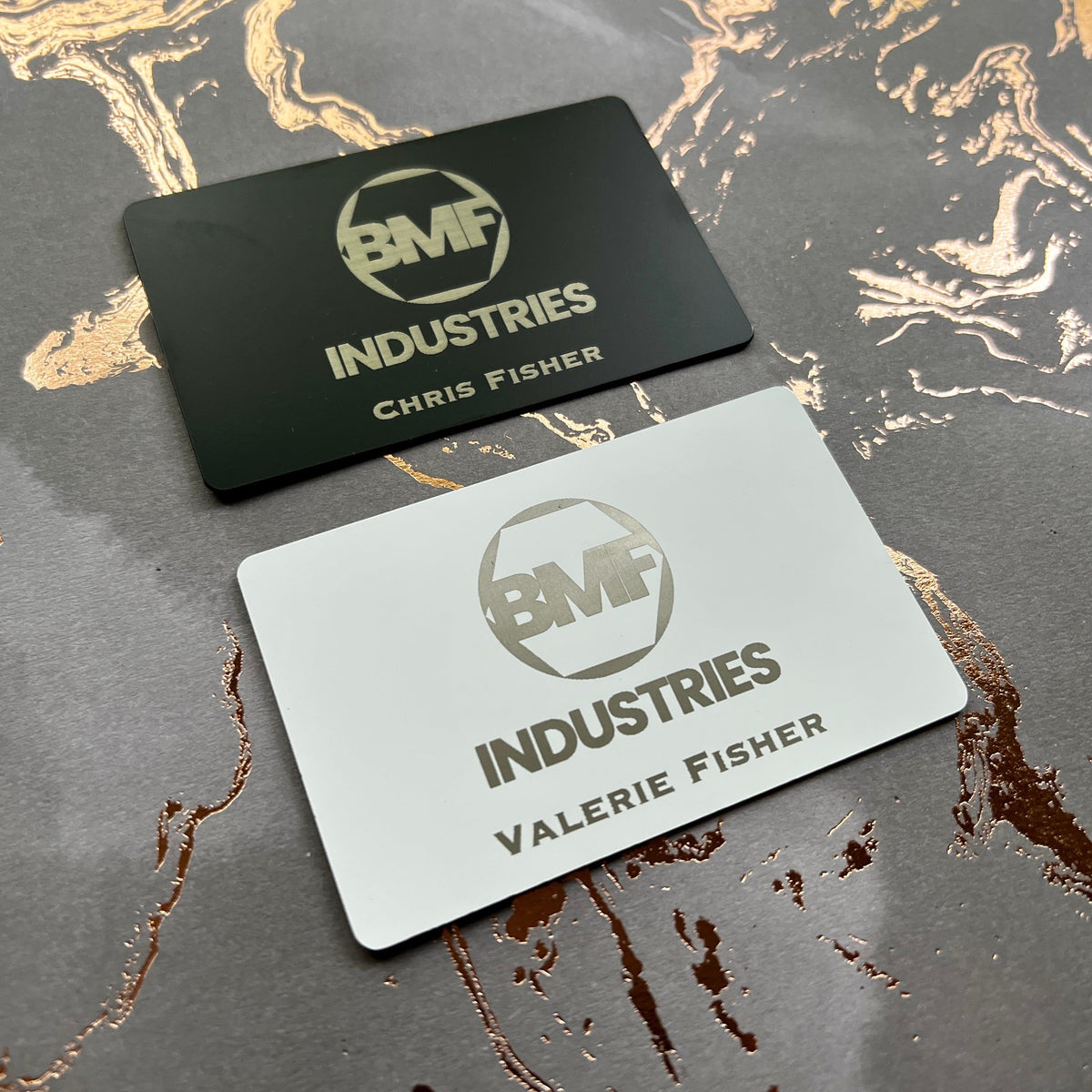 White Anodized Steel - Tap Business Card