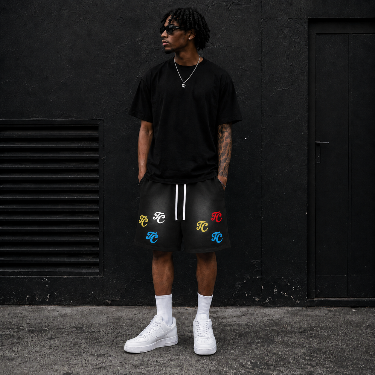 theCut Monogram Sun Fade Shorts – Multi