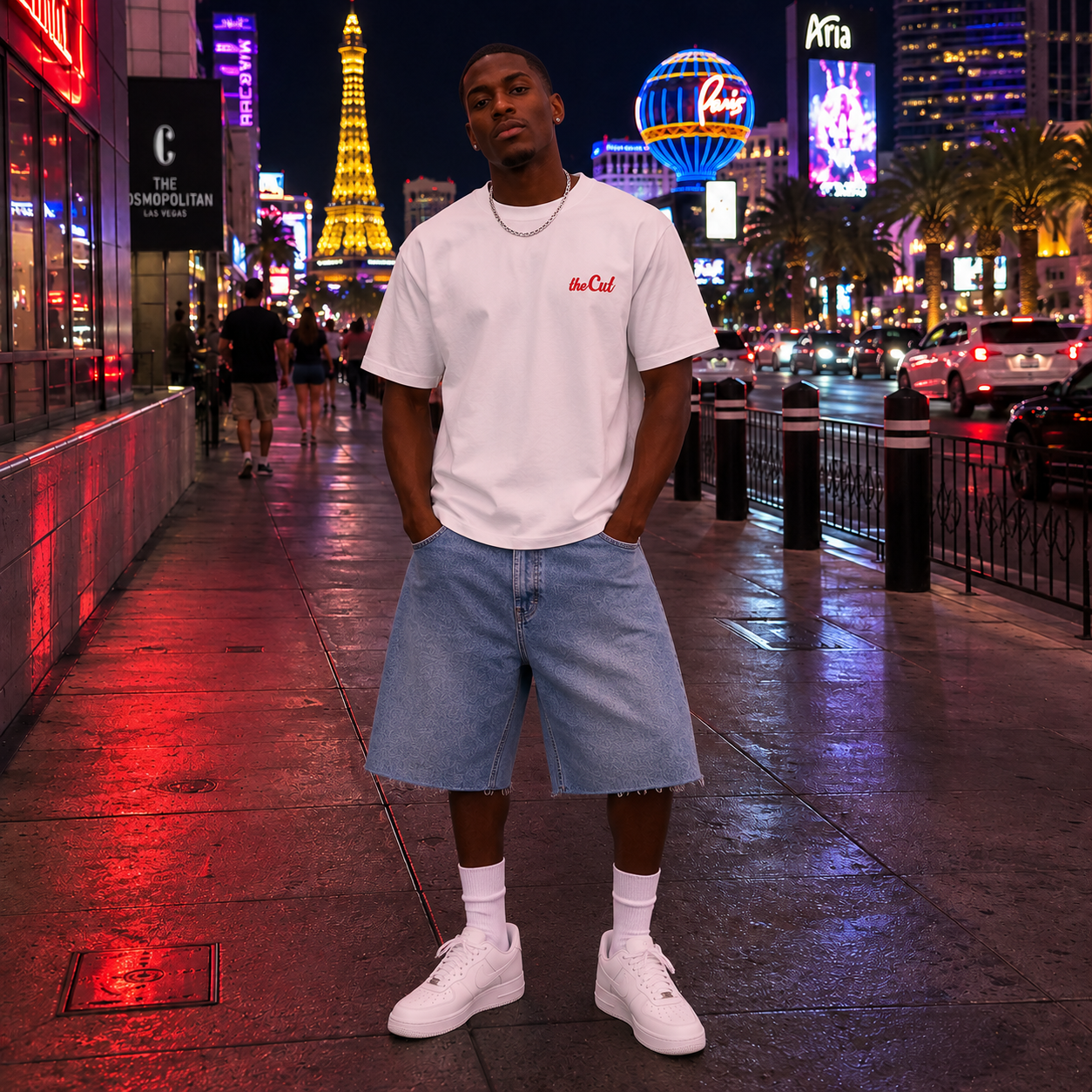 theCut White Dice Roll T-Shirt