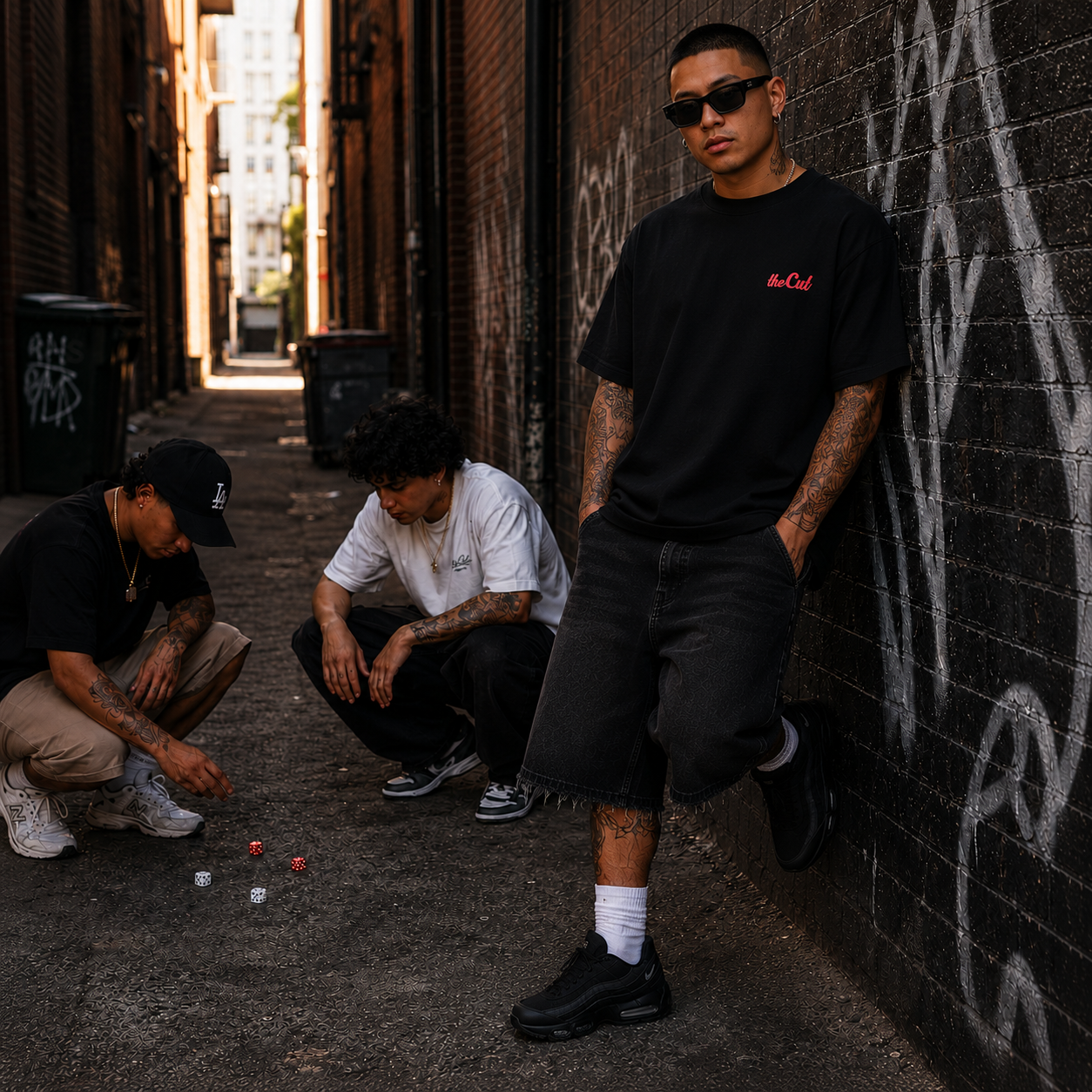 theCut Black Dice Roll T-Shirt