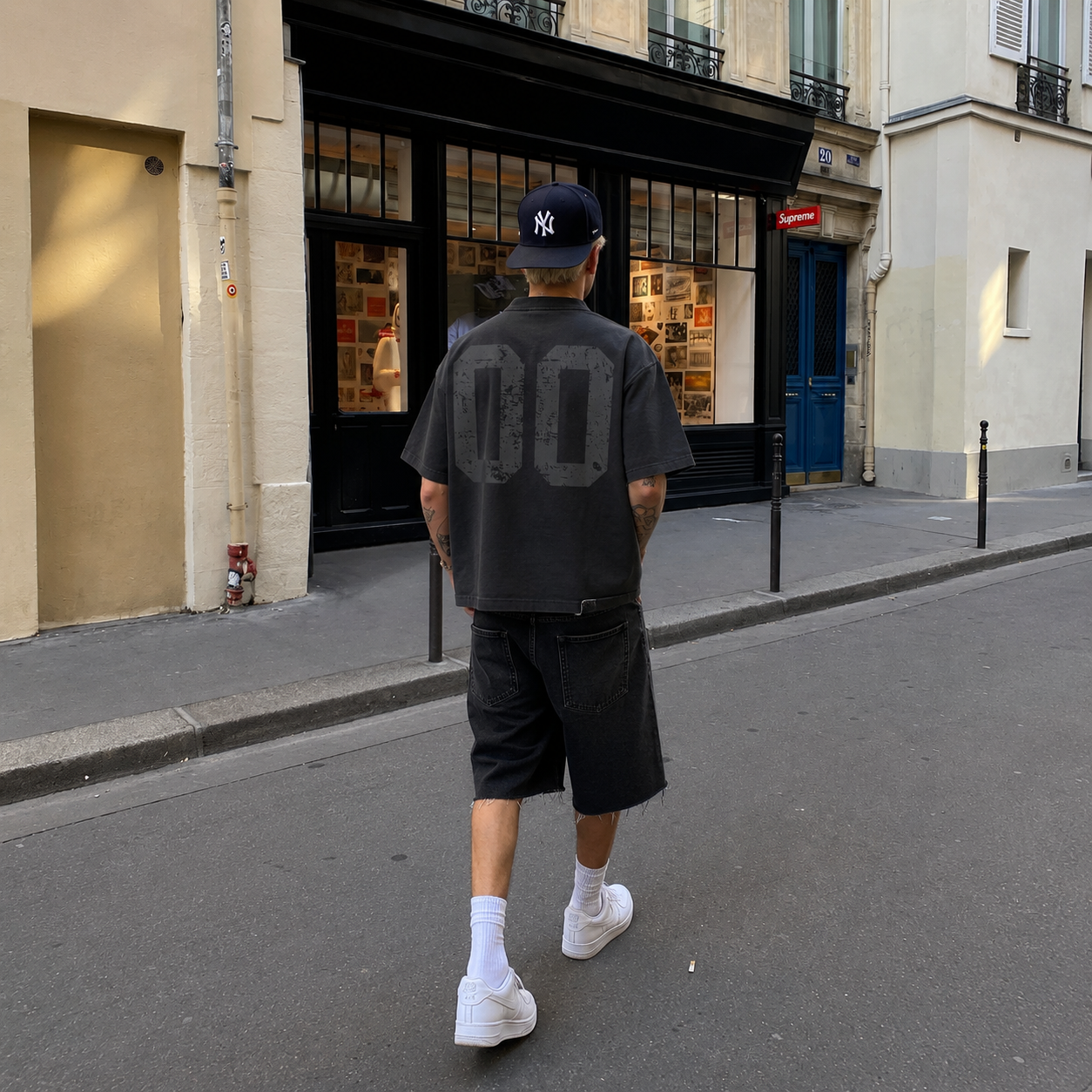 theCut Gray Washed Graphic T-shirt
