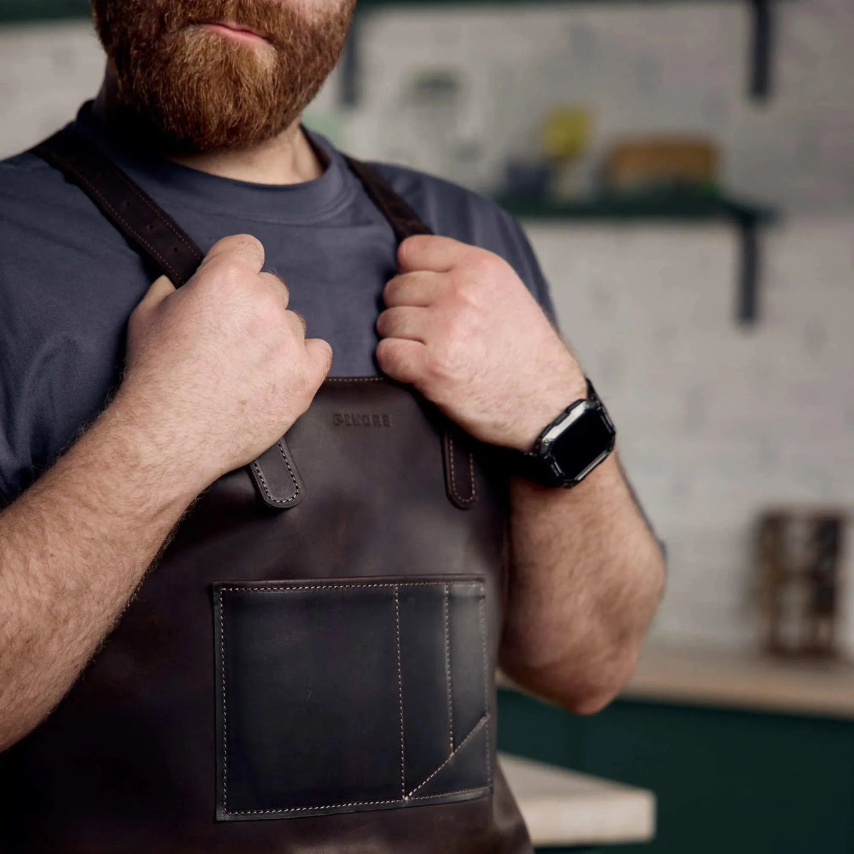 Pikore 11-Pocket Leather Barber Apron
