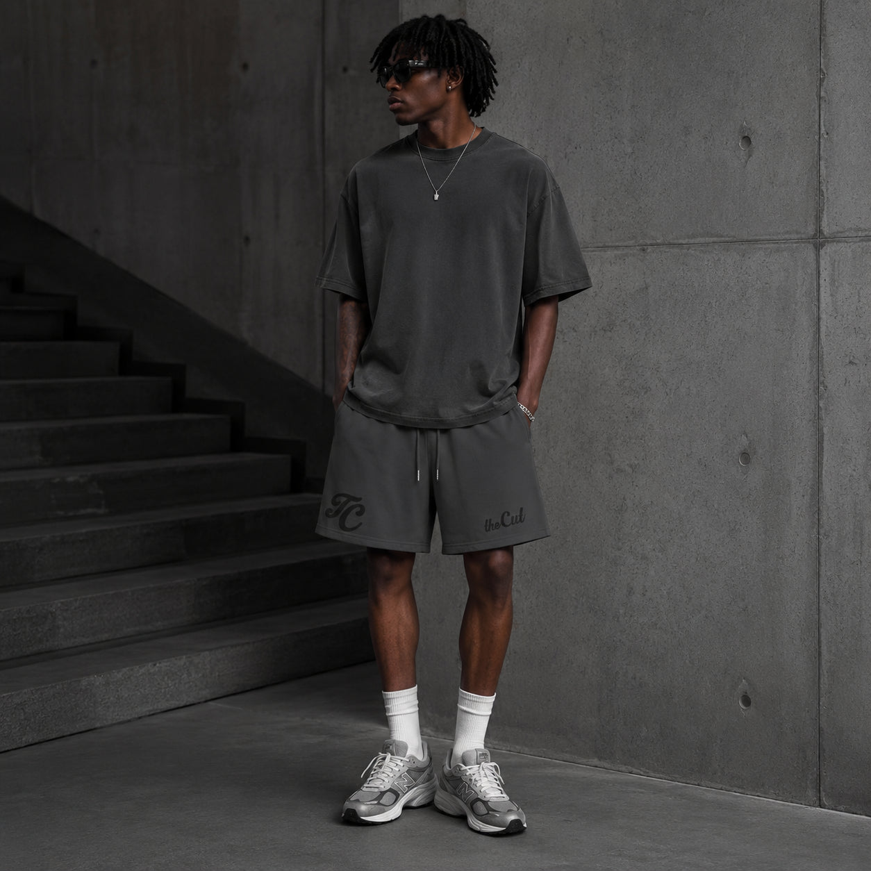 theCut Heavyweight Fleece Shorts - Charcoal Gray