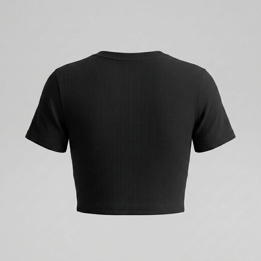Women's Slim Ribbed Crop Collegiate Tee