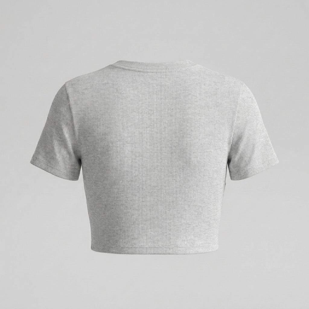 Women's Slim Ribbed Crop Collegiate Tee