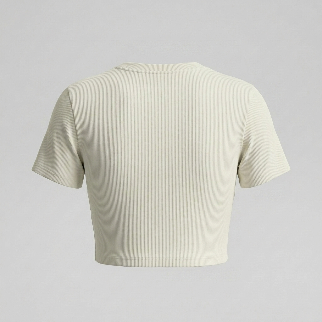Women's Slim Ribbed Crop Collegiate Tee