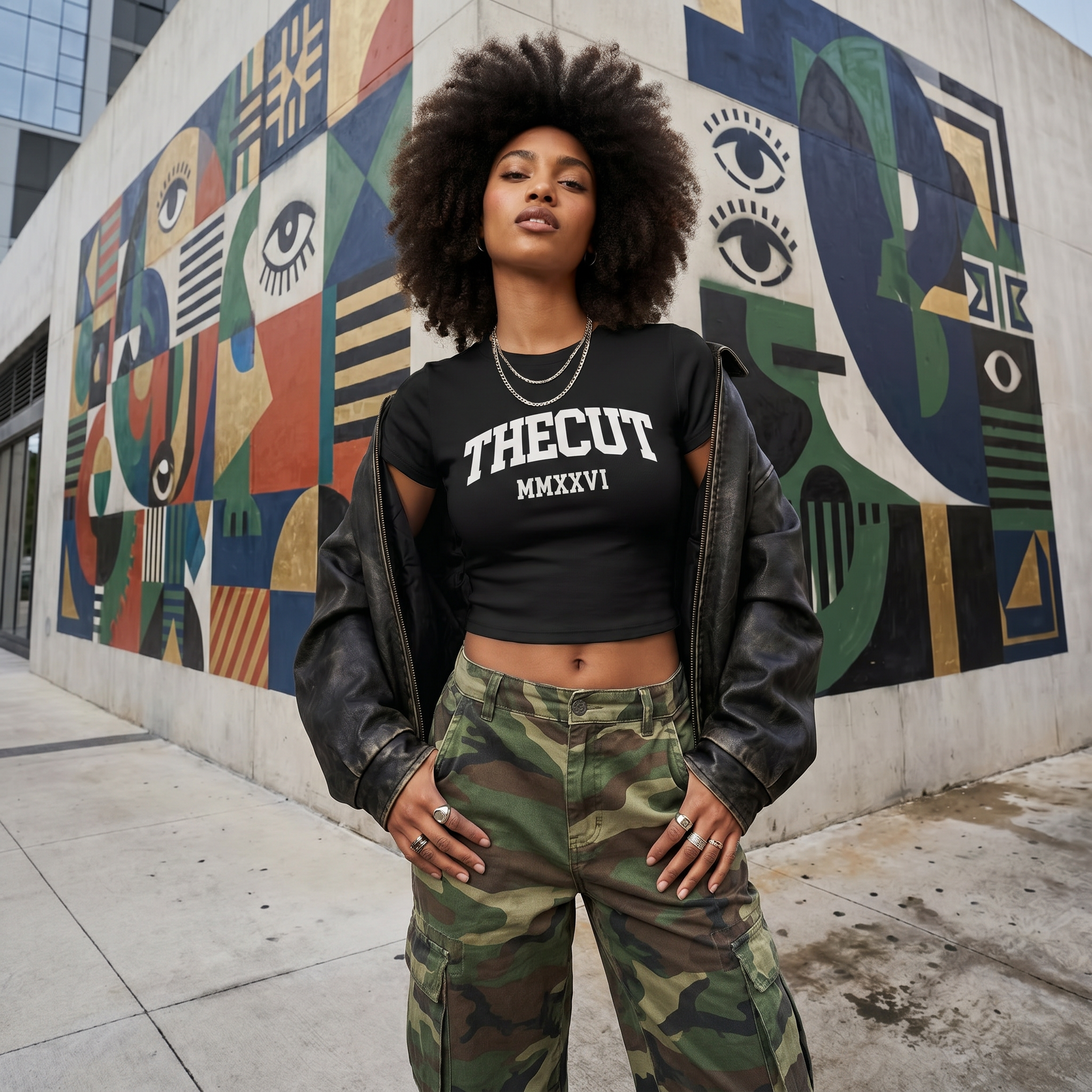 Women's Slim Ribbed Crop Collegiate Tee