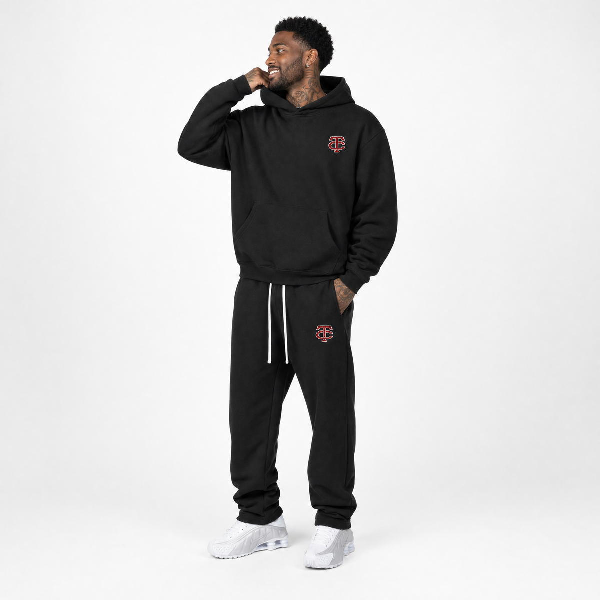 BLACK TC FADEZ PAYS FLEECED HOODIE