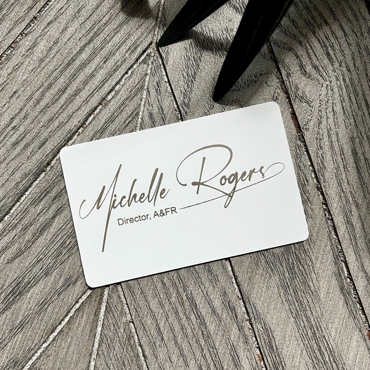 White Anodized Steel - Tap Business Card
