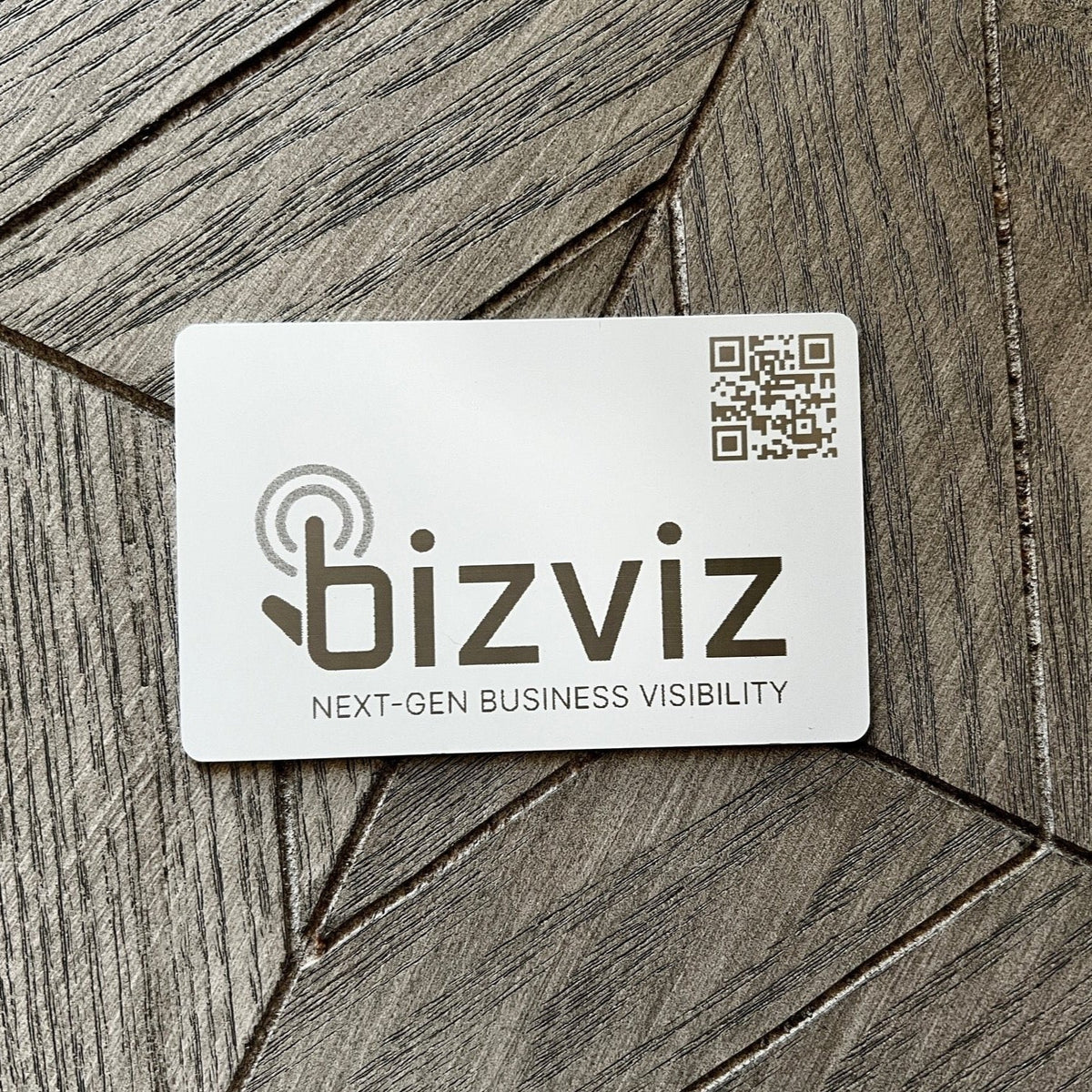 White Anodized Steel - Tap Business Card