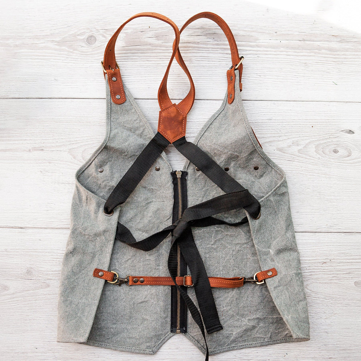 Pikore Leather & Canvas Barber Apron with Pockets