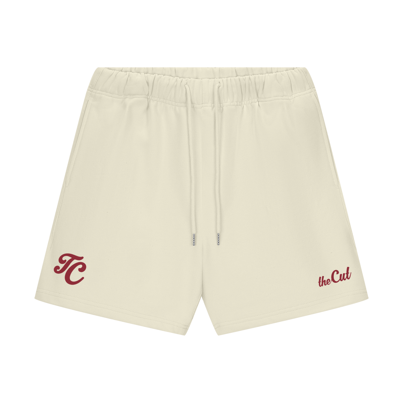 theCut Heavyweight Fleece Shorts - Bone/Red