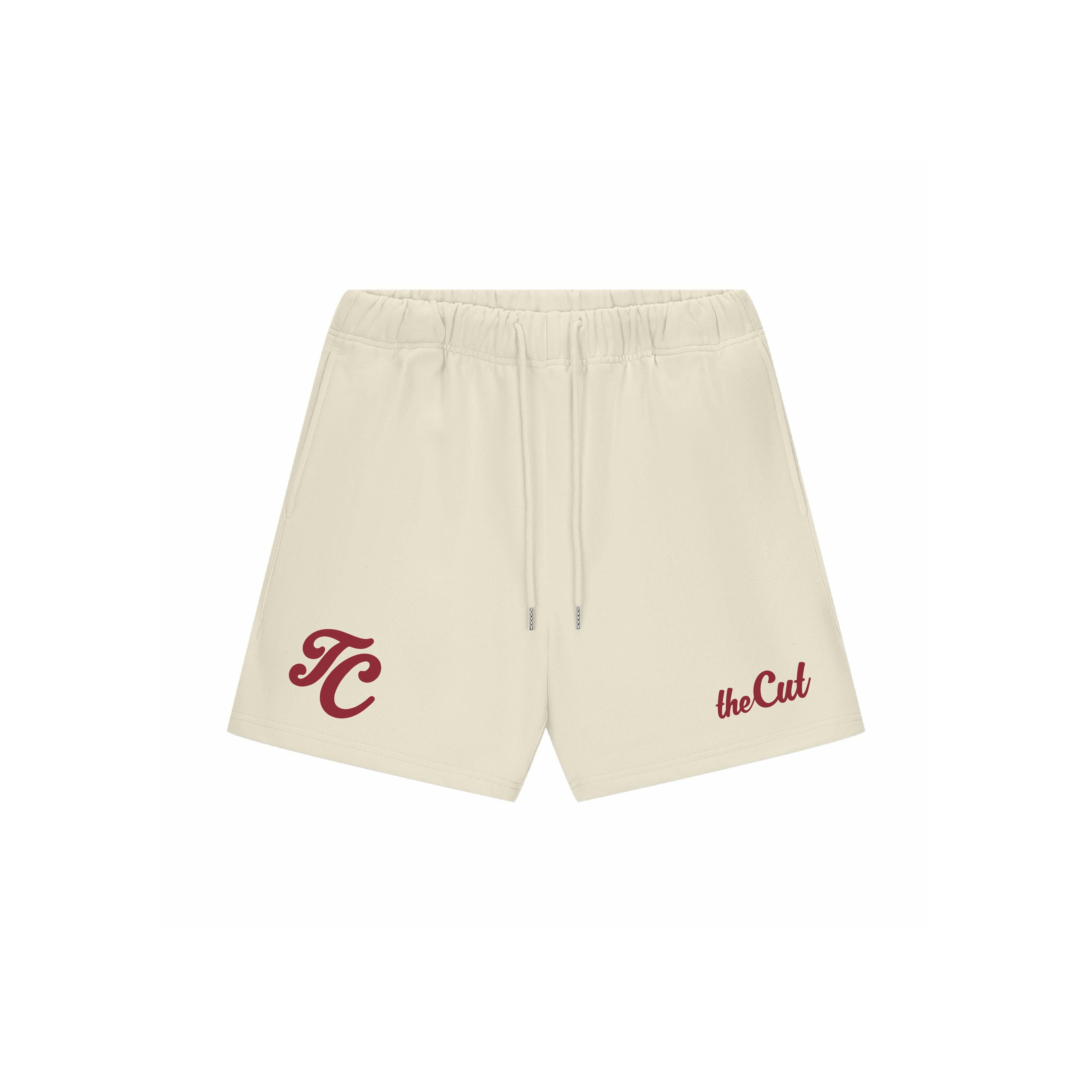 theCut Heavyweight Fleece Shorts - Bone/Red