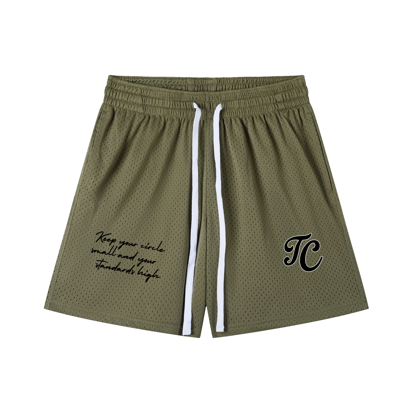 theCut High Standards Mesh Shorts Green 6" Inseam