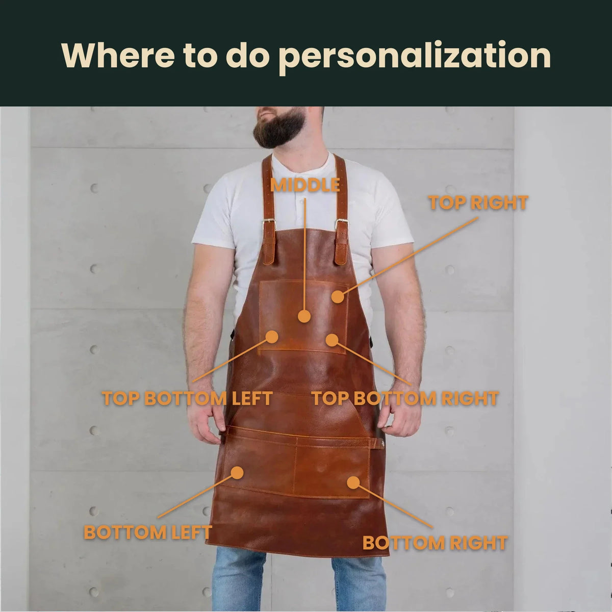 Pikore Premium Full-Grain Leather Barber Apron