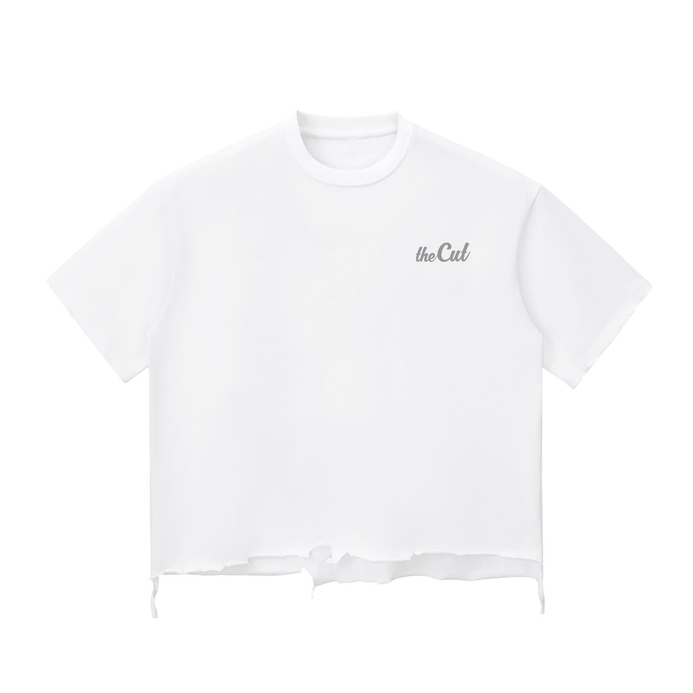 No Bullsh**t Tools For Barbershops Head Snow Wash Cropped Raw-Hem Boxy Tee