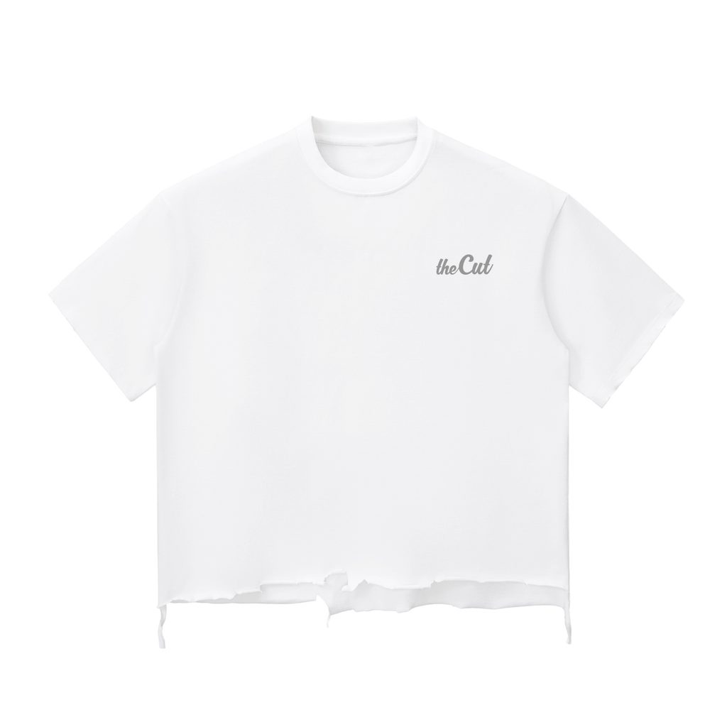 No Bullsh**t Tools For Barbershops Head Snow Wash Raw-Hem Boxy T-shirt