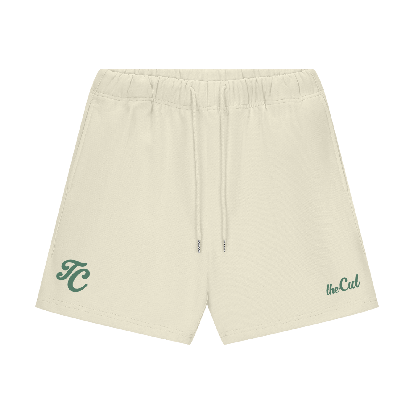 theCut Heavyweight Fleece Shorts - Bone/Green