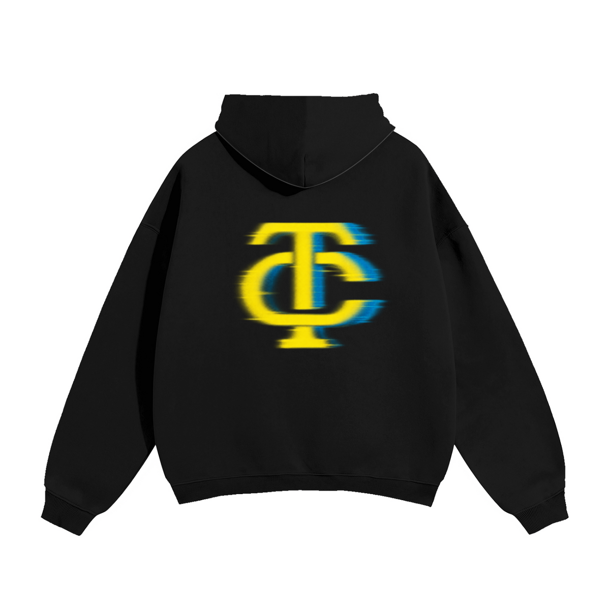 BLACK TC GLITCH FLEECED HOODIE
