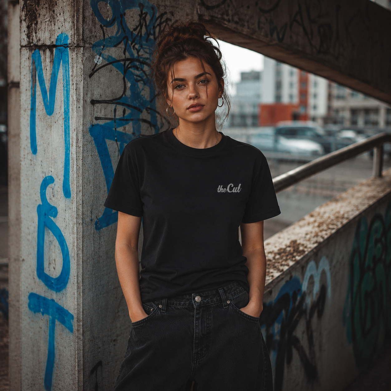 theCut Standard Shoulder T-Shirt Black