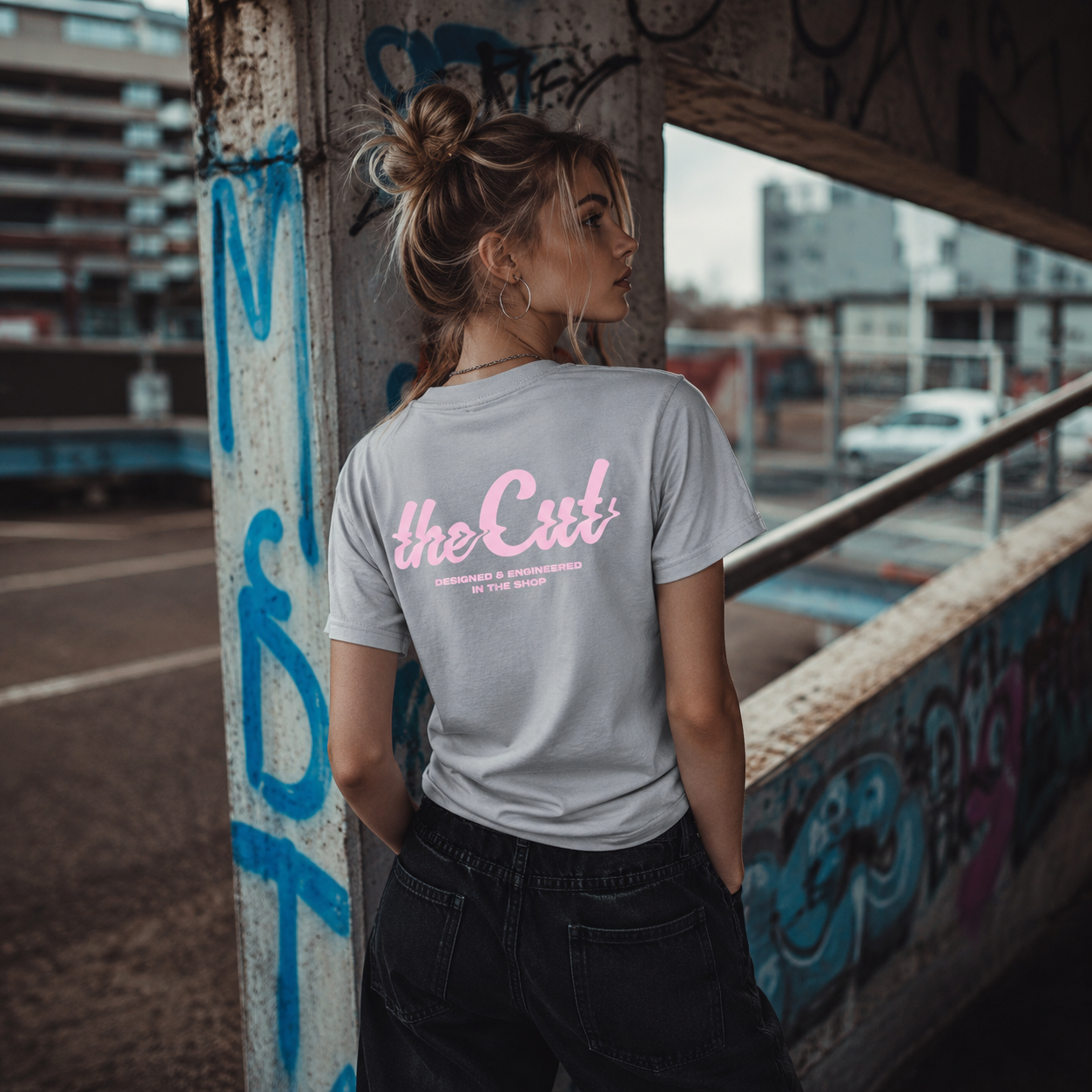 theCut Standard Shoulder T-Shirt Light Gray