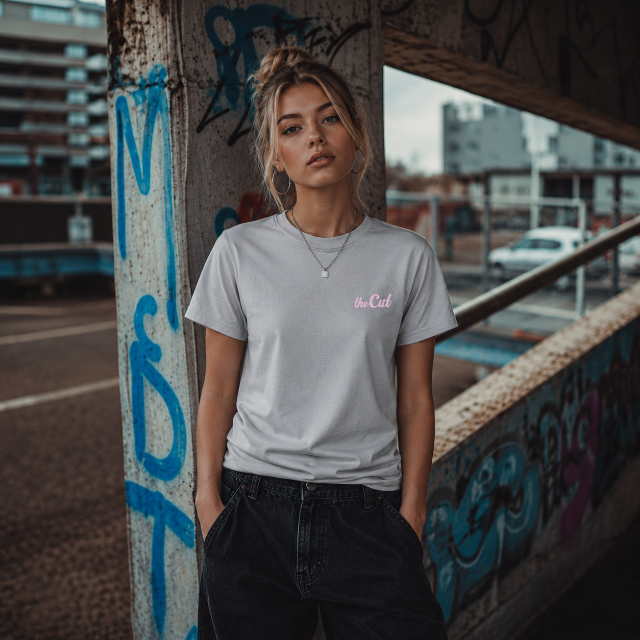 theCut Standard Shoulder T-Shirt Light Gray