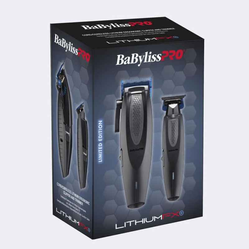 BaBylissPRO LithiumFX+ Matte Black Clipper & Trimmer Combo (FX73DUOCTMB)