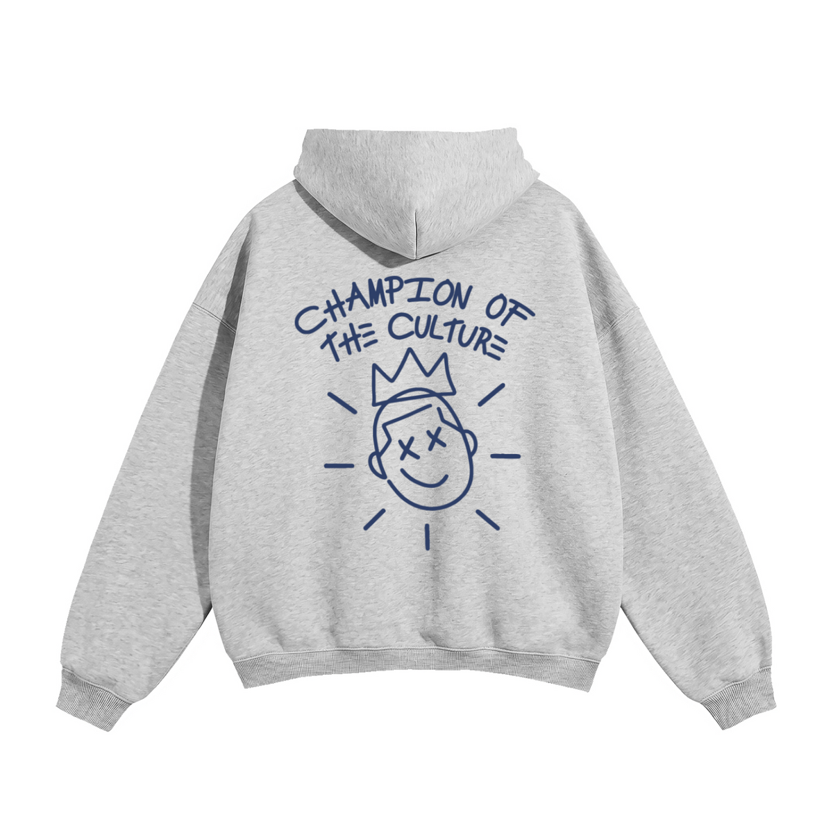 GREY/BLUE THECUT FLEECED HOODIE