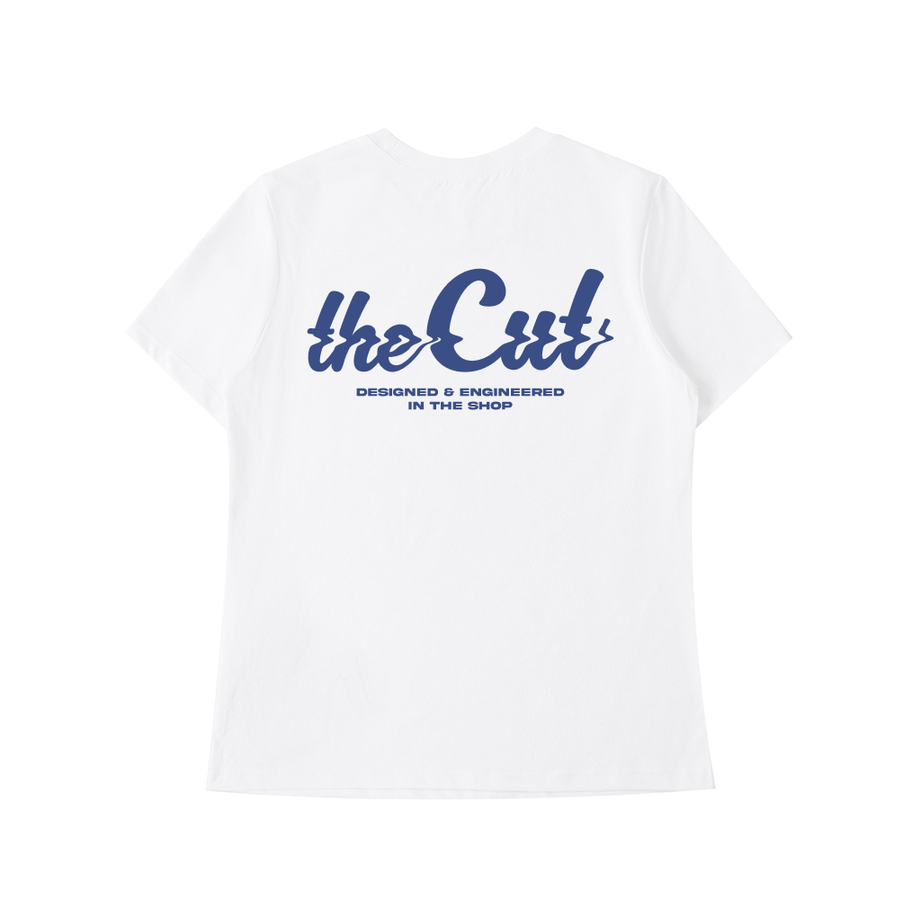 theCut Standard Shoulder T-Shirt White/Blue