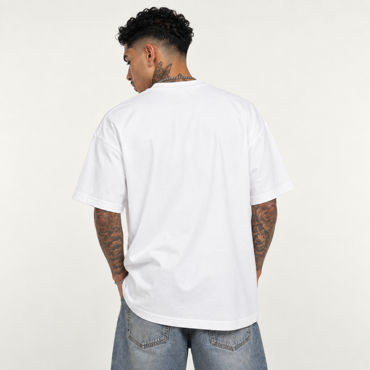theCut Tee - White/Teal