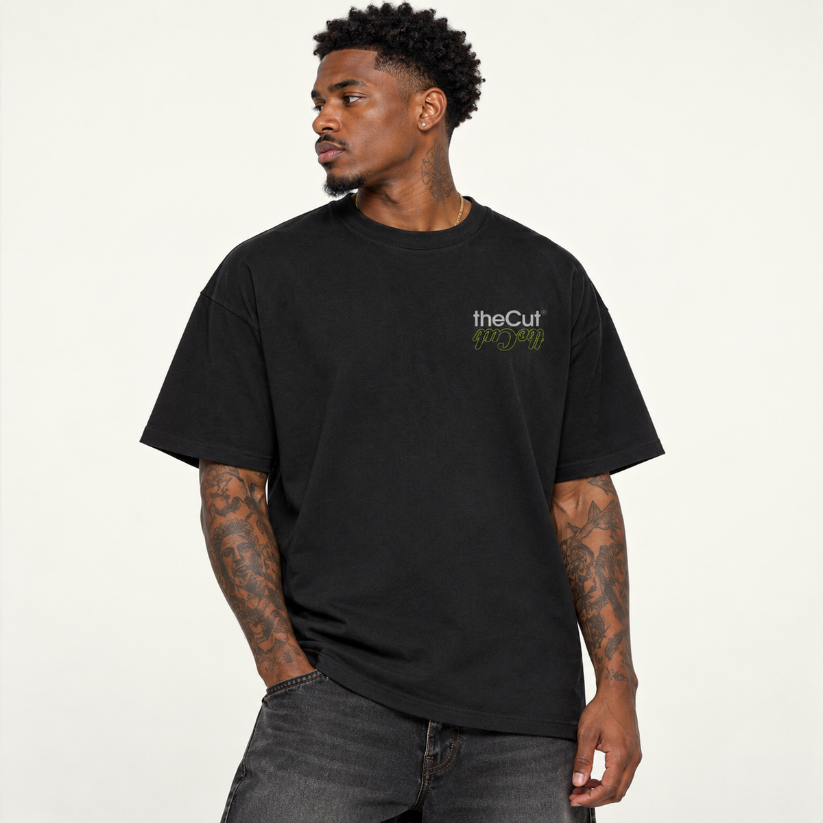 THECUT GRAPHIC TEE - BLACK/NEON