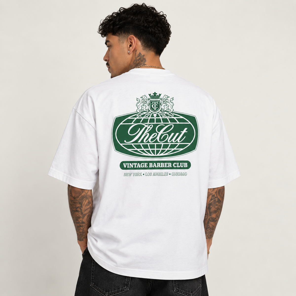 Vintage Barber Club Tee - White
