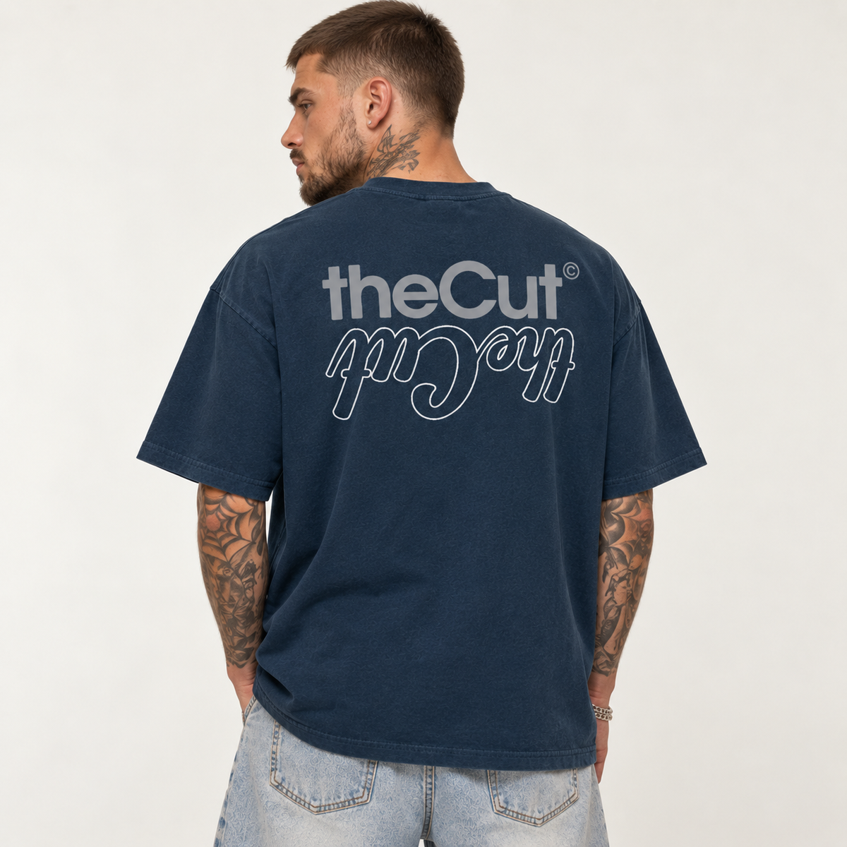 THECUT GRAPHIC TEE - NAVY/GRAY