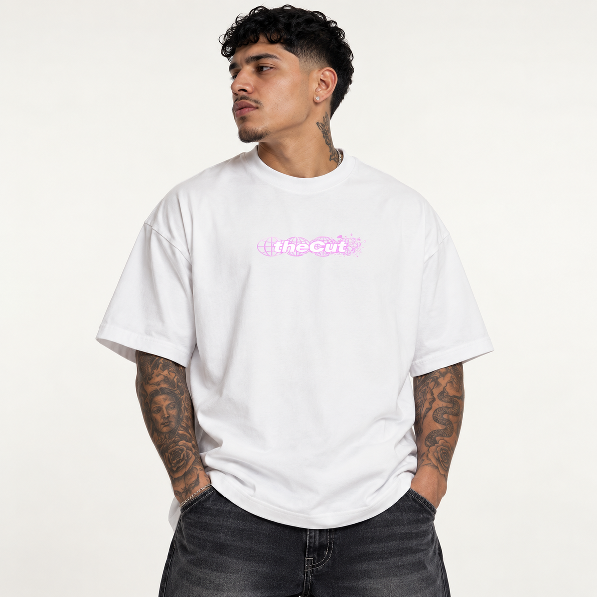 theCut Globe Tee - White/Pink