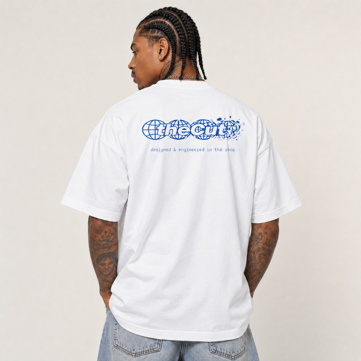 theCut Globe Tee - White/Blue
