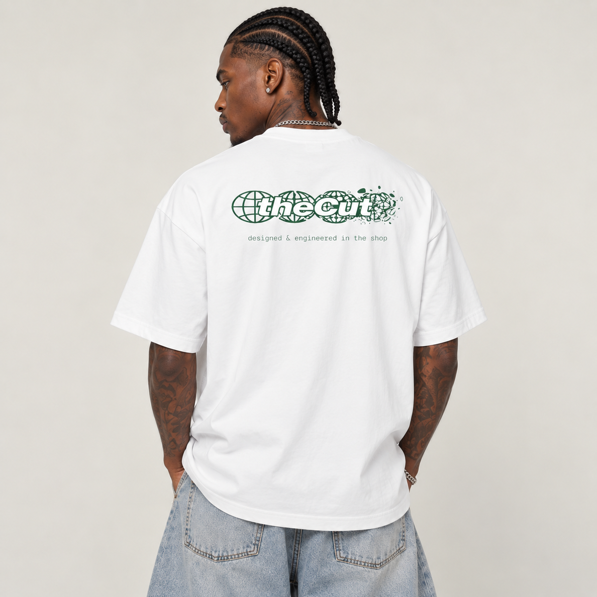theCut Globe Tee - White/Green